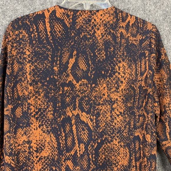 Cabi Faux Wrap Reptile Print Top Women L Pullover Tie At Neck - Picture 8 of 11